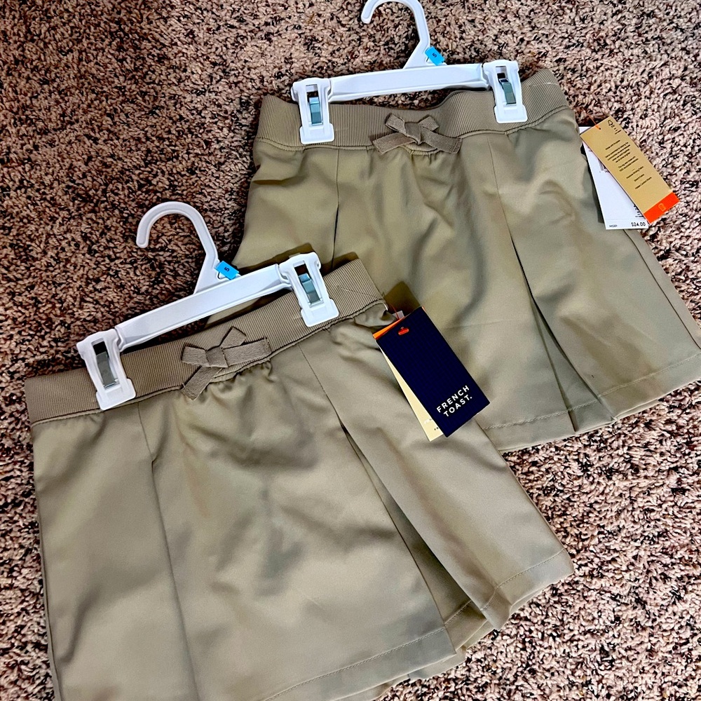 SOLD Back to school! Khaki skorts (2). Little girls size 5.